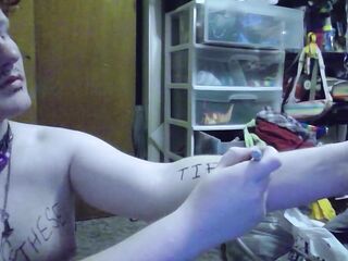 Trans Floozy writes all over her Body