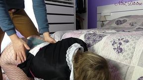 my maid wants to suck my big hard cock and fuck her huge ass during at work!