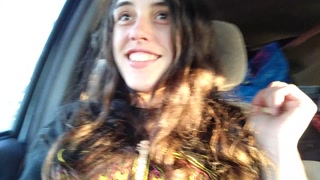 PinkMoonLust Public Flashes Tiniest Tits Small A Cup Breast Cute Pink Nipple Passenger Seat Car Ride