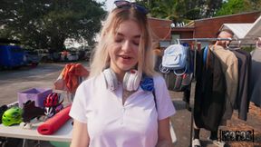 Lucy's Wild Yard Passion in a Public Flashy Encounter