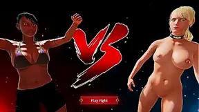 Dela Clashes With Terra in Nude 3D Fighting Fantasy Battle