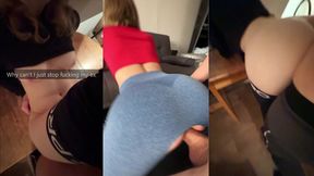 Intense Pussy&#x270C; Squeezed by Thigh-Rubbing Hotties: Unforgettable Leggings Frenzy