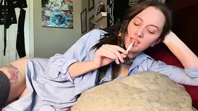 Stepmom gives solo and lesbian porn a try while daughter watches
