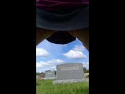 Cemetery Pee Outside Upskirt mature milf bbw