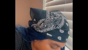 Mickigetsmessy sucks on Huge Black Cock Dildo, Gagging and Drooling