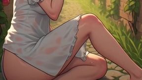 Waifu Garden Lady POV Full Vid - Panties Aside Penetration &amp; Bench Close-up Fucking