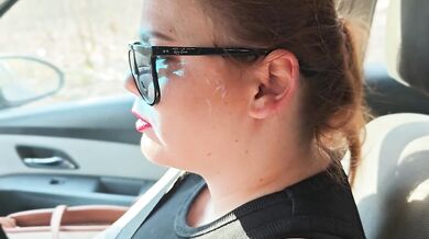 Polish hitchhiker deepthroats stranger for ride home big tits swallow his load