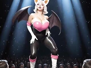 Rouge The Bat cosplay sex oral-job tugjob jizz flow