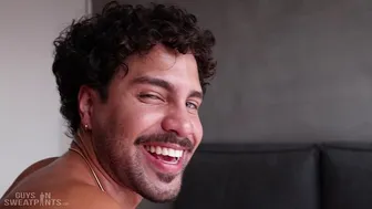 Zarataco shows his massive cock in sweatpants ready for gay bareback action