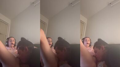 Hot latina milf teases big dick while her teen daughter watches