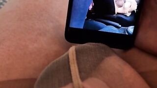 My lovense plaything makes my spunk witnessing the sexy trans BestGirlBess jizzing in her van in public
