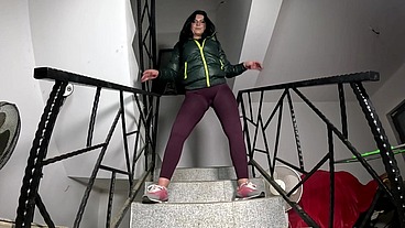 Downjacket Tease, Sweaty Tracksuit Cameltoe and Pussy Slapping