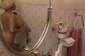 Blonde Big Titted MILF From France Showering