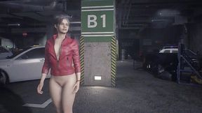 Claire Redfield walking around half naked