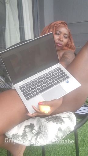 Cute Girl Caught Red Handed All Naked at the Balcony Basking & Masturbation While Watching Porn!//balcony Masturbation