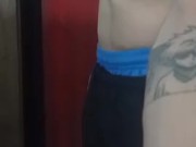 Skinny guy showing off his body big dick sixpack