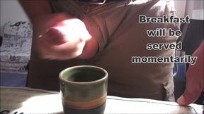 Hot wife drinks coffee with surprise cum-filled creamer