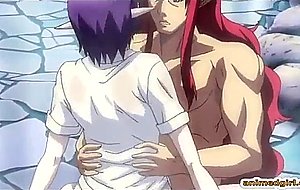 Busty anime threesome fucked in the outdoor