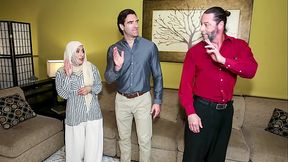 Hijab Harlot Desperate for Dollars, She Falls to Her Knees | HijabMa