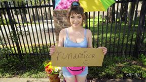 Fund Me & Fuck Me: busty brunette babe will do anything to fundrise money - feat Zeus