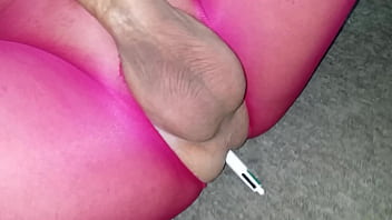 Curvy Legs of Dani in Pink and Purple Pantyhose are so Sexy