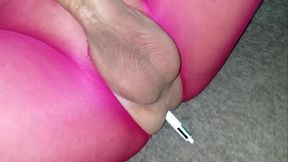 Curvy Legs of Dani in Pink and Purple Pantyhose are so Sexy