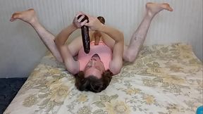 Pounding my fucking guts while I slurp and suck on my Big Black Dildo