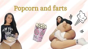 Piggy girlfriend eats all the popcorn and farts a lot