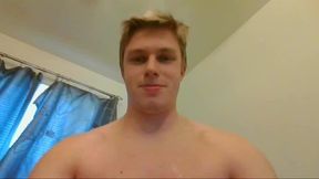 Blond in His Twenties, Natural Body, Shows Ass and Jerks Off