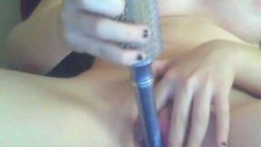 Zealous amateur buxom too pale cam bitch was playing with toy
