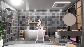 St. Louis Bathroom Undress Dance Hentai Tell Me Song Azur Lane Mmd 3D Soft Green Hair Color Edit Smixix