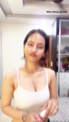 Indian girl in white tank top