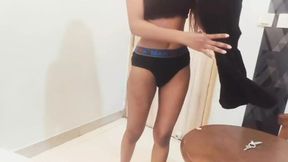 Busty Desi Girl at Indian Hotel Room Guest for Extra Tip  Desi Amateur Doggy Style  4K Video