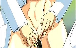 Hentai rubbing her huge melon boobs by dirty doctors