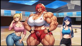 Futanari Muscle Growth World [ Femboy Hentai Game ] Ep.5 futa giant cock sucking in gloryhole !
