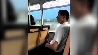 Guy Caught Jerking Off on Public Bus