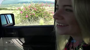 Slim, blonde babe, Riley Star has hooked up with a stranger and got her pussy fingered