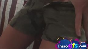 Watch this young babe with huge natural tits moan while fingering her pussy