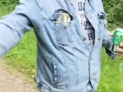 walks in transparent shorts and pisses in them