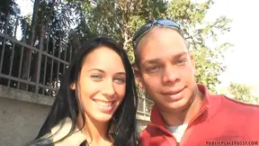 Slender Brunette Enjoys Passionate Outdoor Fuck Fest with Horny Partner