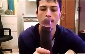 Big Black Cock Sucked by a Horny Amateur Dude