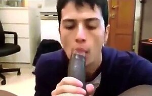 Big Black Cock Sucked by a Horny Amateur Dude