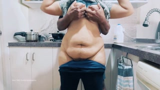 Romantic Indian Couple - Wife's Ass Spanked, fingered and Boobs Squeezed in the Kitchen