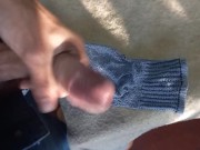 Gran Verga Eyaculando largando Leche en Camara Lenta Sobre media Sucia