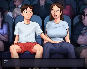 Sis and I have fun in cinema hall, feeling her pussy in summertime saga