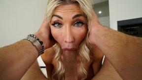 ”Large tits cougar wants it hard, licks booty before doing blowjob”