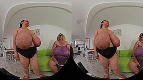 VR180 3D - Big Tits measuring with Alice and Maja (Clip No 2840 - Full HD version)