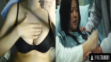 Stepmom and doctor drain Asian virgin with alien monster dick