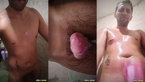 jerking off with oil in the shower self ruined orgasm multiple times and overstimulation of my glans that makes me squirt all over myself - camilo brown