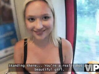 VIP4K. Teen blondie's 1st time banging in the teach station water closet